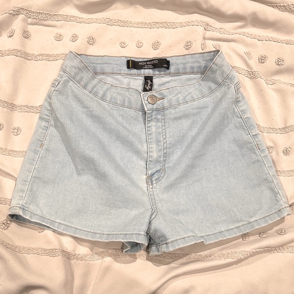 Factorie Light Blue High-Waisted Denim Shorts Preloved Size 6 - Picture 1 of 6